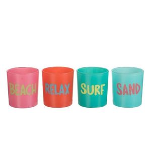 Sada 4ks barevné skleněné svícny Summer - Ø7*8 cm 81892 obraz