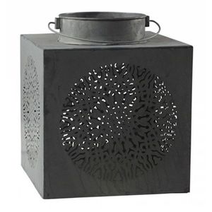 Šedá plechová vintage lucerna Delien - 25*25*38 cm 25329-00 obraz