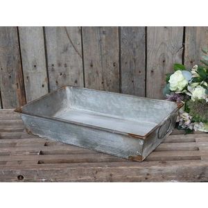 Plechový zinkový podnos s uchy Willy - 50*30*10 cm 64402-00 obraz
