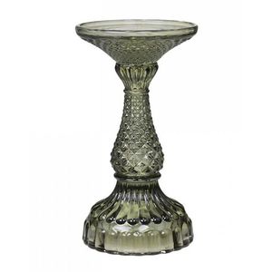 Zelený skleněný svícen Diamond - Ø 9*17 cm 71514-21 obraz