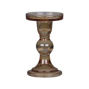 Karamelový skleněný svícen Pillar - Ø 8, 5*14 cm 71568-04 obraz