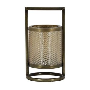 Bronzovo-zlatý skleněný svícen Thilo - Ø 12*24 cm 7713685 obraz