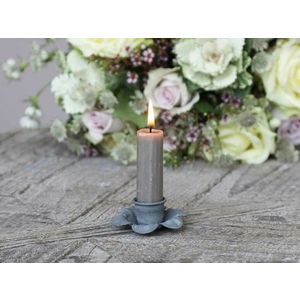 Zinkový antik svícen na úzkou svíčku Flower - Ø 6, 5*2cm 64537-00 obraz