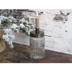 Svícen na úzkou svíčku ve tvaru sklenice Jari - Ø 9*22cm 71642-13 obraz