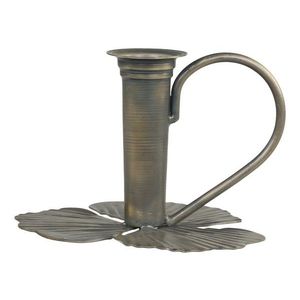 Bronzový antik svícen na úzkou svíčku Leaves - 13*12*9cm 71669-13 obraz