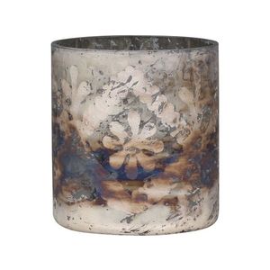Champagne antik skleněný svícen na čajovou svíčku Grindi - Ø 9*10 cm 74123-03 obraz