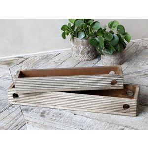 Set 2ks dřevěných dekoračních podnosů Grim - 50*12*6/ 40*9*6 cm 41498-00 obraz