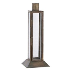 Mosazný antik kovový svícen na úzkou svíčku Forei - 6.5*6.5*19cm 71663-13 obraz