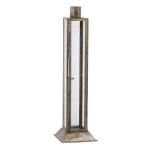 Mosazný antik kovový svícen na úzkou svíčku Forei - 6.5*6.5*22cm 71664-13 obraz