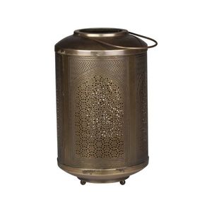 Bronzová antik kovová lucerna Vionne - Ø16*27cm 25497-13 obraz