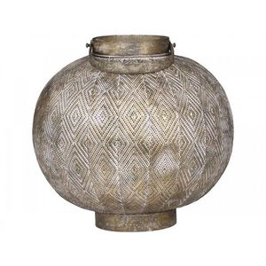 Champagne antik kovová kulatá lucerna Stion - Ø24 *25 cm 25487-03 obraz
