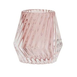 Růžový skleněný svícen Keanu pink - Ø 8, 5*8, 5 cm 7717795 obraz