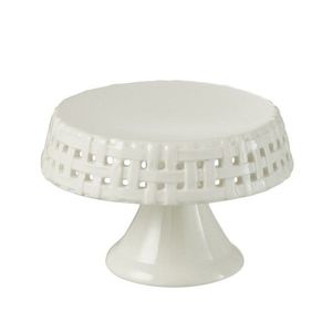 Bílý keramický podnos na noze Hella White S - Ø 11*7cm 34647 obraz