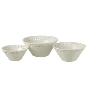 3ks bílá keramická miska Hella White - Ø14*6 / Ø17*7 / Ø19*9 cm 34641 obraz