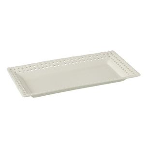 Bílý keramický servírovací podnos Hella White - 32*17*3 cm 34646 obraz