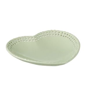 Zelený keramický talíř / miska ve tvaru srdce Hella Pastel Green - 22*22*4 cm 34671 obraz