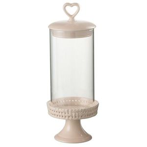 Růžová keramická dóza na noze s víkem Hella Pastel Pink M - Ø 11*31cm 34704 obraz
