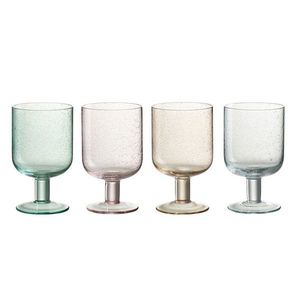 4ks barevná sklenička na noze s bublinkami Louise - Ø8*13cm / 360ml 30621 obraz