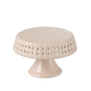 Růžový keramický podnos na noze Hella Pastel Pink S - Ø 11*7cm 34699 obraz