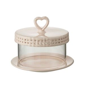 Růžový keramický servírovací podnos s poklopem Hella Pastel Pink - Ø16*13 cm 34703 obraz
