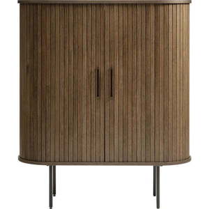 Hnědá skříňka v dekoru dubu s posuvnými dveřmi 100x118 cm Nola – Unique Furniture obraz