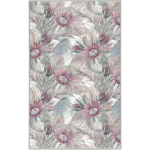 Fialovo-šedý pratelný koberec 120x180 cm Dusty Flowers – Mila Home obraz