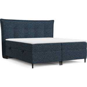 Tmavě modrá boxspring postel s úložným prostorem 140x200 cm Sinai – Maison de Rêve obraz