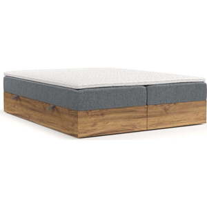 Boxspring postel s úložným prostorem v šedo-přírodní barvě 160x200 cm Faro – Maison de Rêve obraz