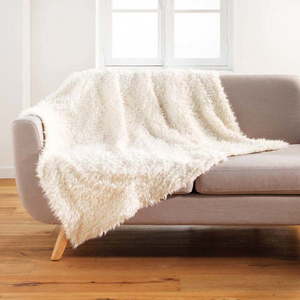 Bílá deka z umělé kožešiny 180x220 cm Mouton – douceur d'intérieur obraz