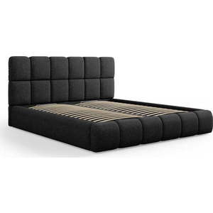 Černá čalouněná dvoulůžková postel s úložným prostorem s roštem 200x200 cm Bellis – Micadoni Home obraz