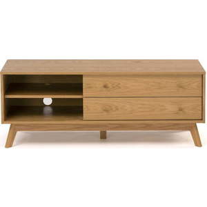 TV stolek v dekoru dubu v přírodní barvě 130x50 cm Kensal – Woodman obraz
