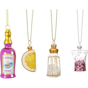 Skleněné ručně vyrobené vánoční ozdoby v sadě 4 ks 9, 5 cm Tequila – Sass & Belle obraz