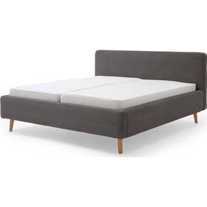 Šedá čalouněná dvoulůžková postel s úložným prostorem s roštem 160x200 cm Mattis Cord – Meise Möbel obraz