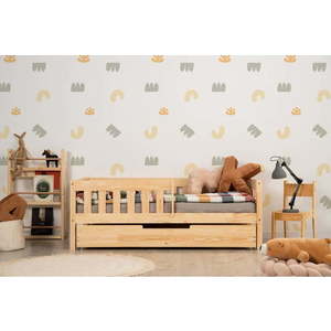 Dětská postel s výsuvným lůžkem s úložným prostorem s roštem v přírodní barvě 90x190 cm CP – Adeko obraz