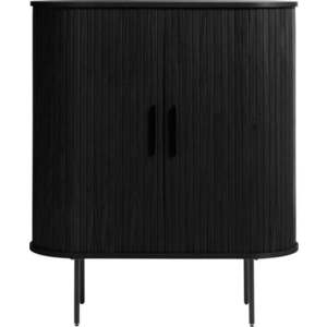 Černá skříňka v dekoru dubu s posuvnými dveřmi 100x118 cm Nola – Unique Furniture obraz