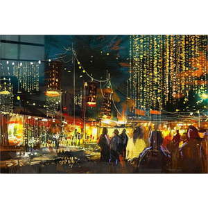 Skleněný obraz 100x70 cm City Street – Wallity obraz