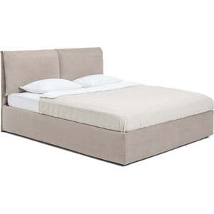 Čalouněná dvoulůžková postel taupe s úložným prostorem s roštem 180x200 cm Thessa Pillow – Bonami Selection obraz