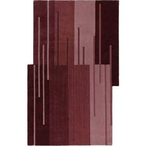 Vínový ručně tkaný vlněný koberec 200x290 cm Split Ombre Shaped – Flair Rugs obraz