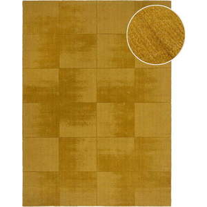 Okrově žlutý ručně tkaný vlněný koberec 160x230 cm Demi Check Ombre – Flair Rugs obraz