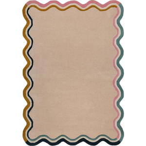 Krémový ručně tkaný vlněný koberec 160x230 cm Leo Scallop – Flair Rugs obraz
