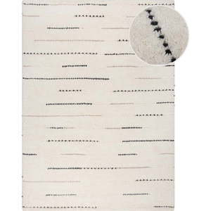 Krémový ručně tkaný vlněný koberec 200x290 cm Dottie Linear – Flair Rugs obraz