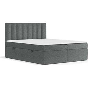 Tmavě šedá boxspring postel s úložným prostorem 160x200 cm Novento – Maison de Rêve obraz