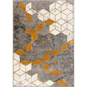 Koberec v okrově žluté a šedé barvě 80x150 cm Soft – FD obraz