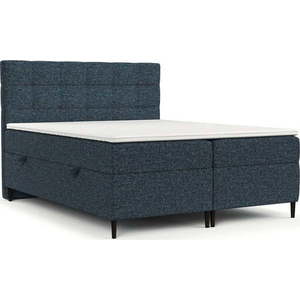 Tmavě modrá boxspring postel s úložným prostorem 200x200 cm Urbaneo – Maison de Rêve obraz