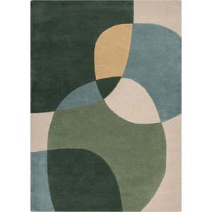 Zelený ručně tkaný vlněný koberec 160x230 cm Glow Green & Blue – Flair Rugs obraz