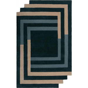 Tmavě zelený ručně tkaný vlněný koberec 150x240 cm Labyrinth Shaped – Flair Rugs obraz