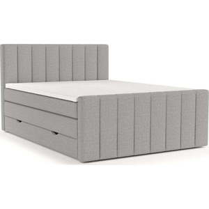 Světle šedá boxspring postel s úložným prostorem 160x200 cm Ruby – Maison de Rêve obraz