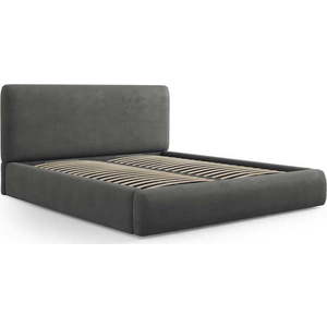 Šedá čalouněná dvoulůžková postel s úložným prostorem s roštem 200x200 cm Colonel – Cosmopolitan Design obraz