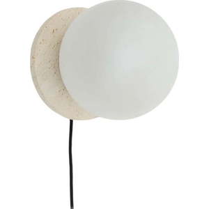 Bílé/krémové mramorové nástěnné svítidlo ø 20 cm Malachi – Kave Home obraz