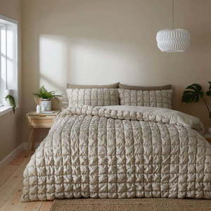 Béžové povlečení na dvoulůžko 200x200 cm Puffer – Catherine Lansfield obraz